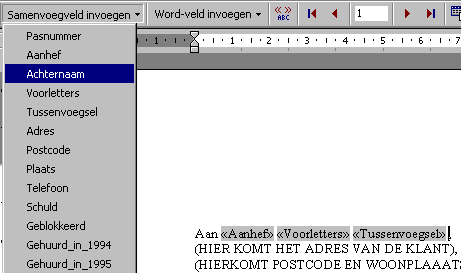 samenvoegveld invoegen